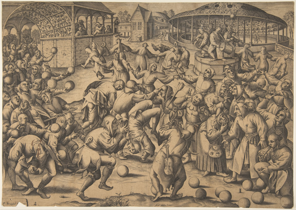 Engraving after P Breughel the Elder of the Feast of Fools